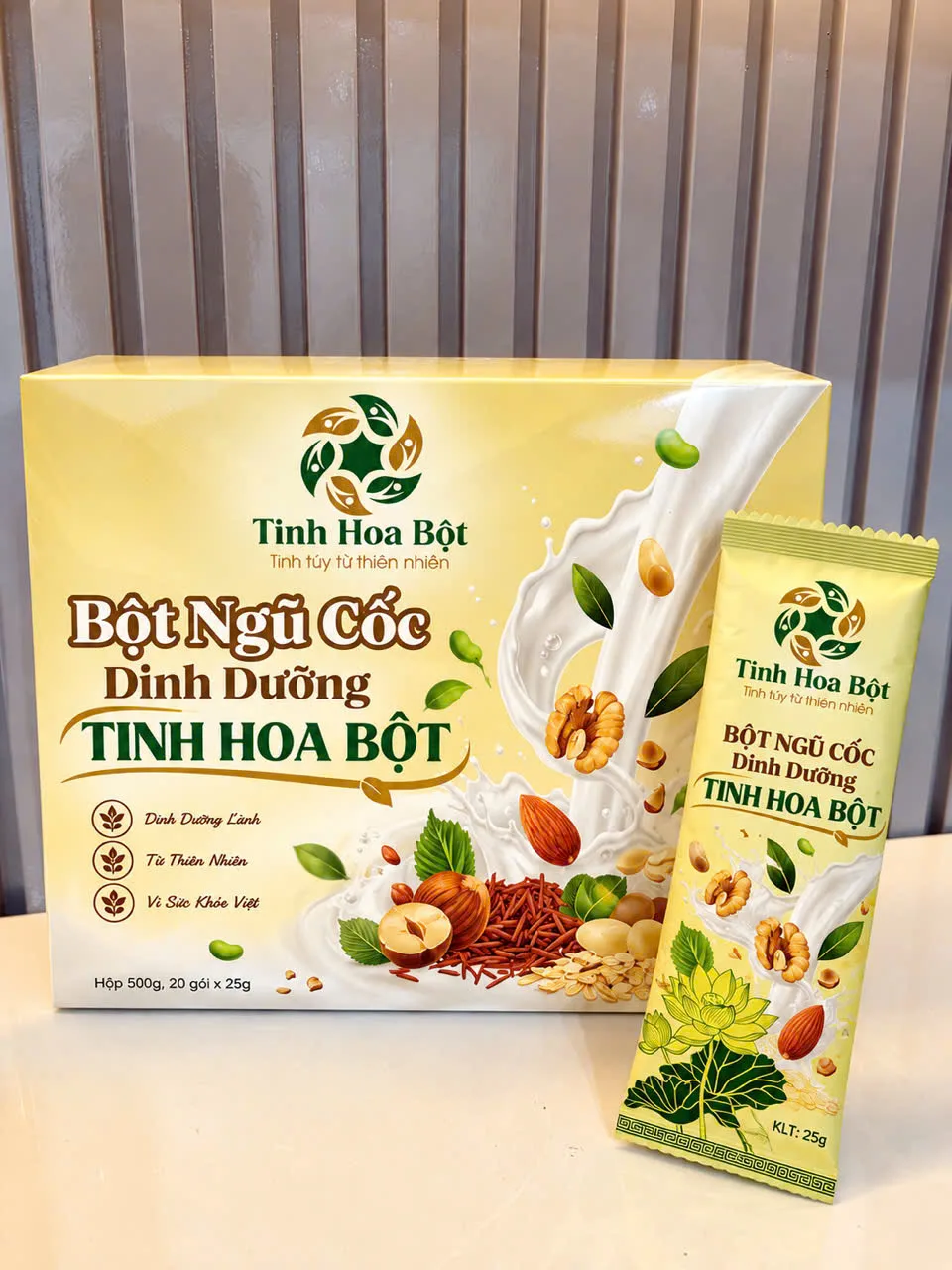 Bột Ngũ Cốc Dinh Dưỡng Tinh Hoa Bột – Hộp 20 Gói Tiện Lợi (500g)
